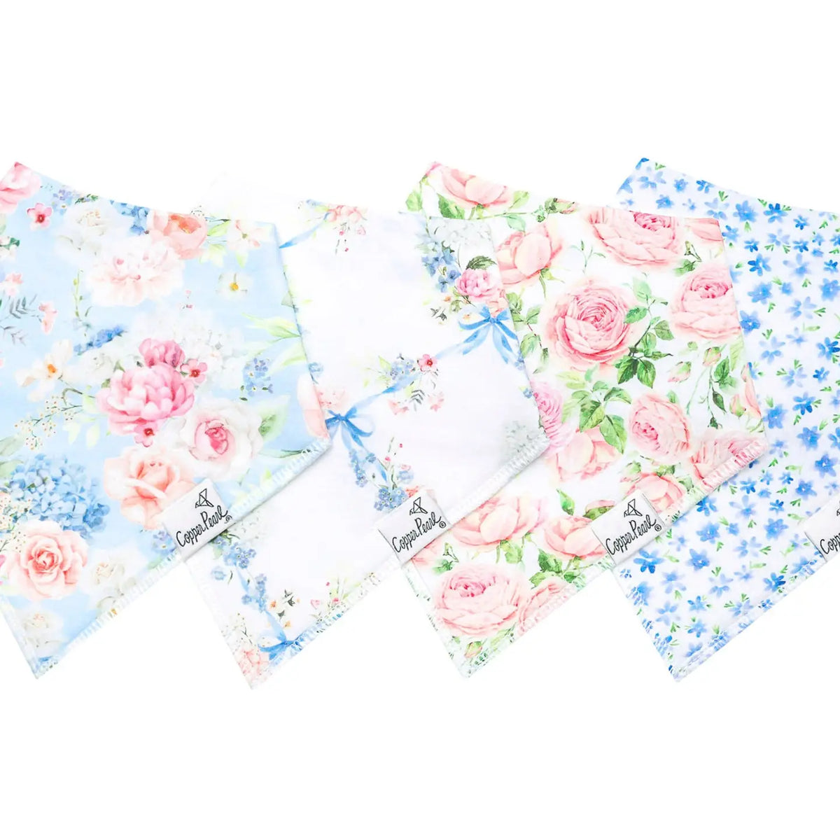 Copper Pearl 4 Pack Baby Bandana Bibs - Genevieve