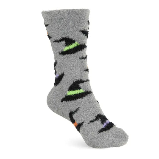Amanda Blu Halloween Fuzzy Socks-Witches Hats