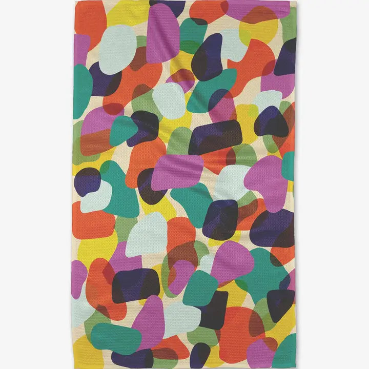 Geometry Colorful Pebbles Tea Towel