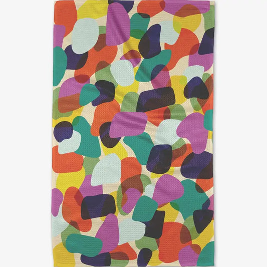 Geometry Colorful Pebbles Tea Towel