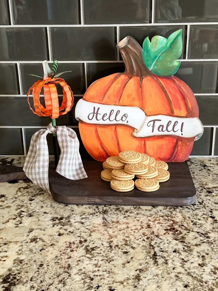 The Round Top Collection Ribbon Pumpkin Finial