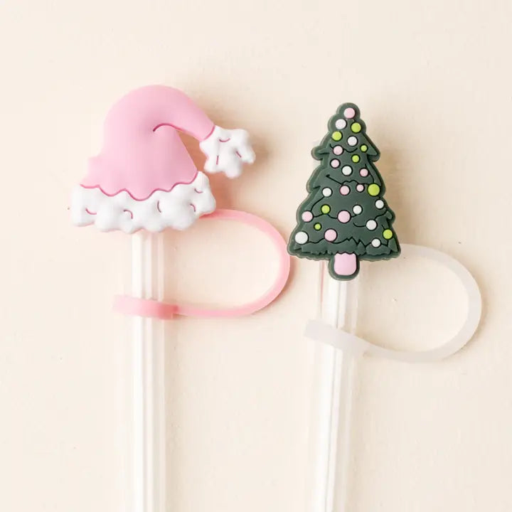 The Darling Effect Straw Topper Set-Santa Baby