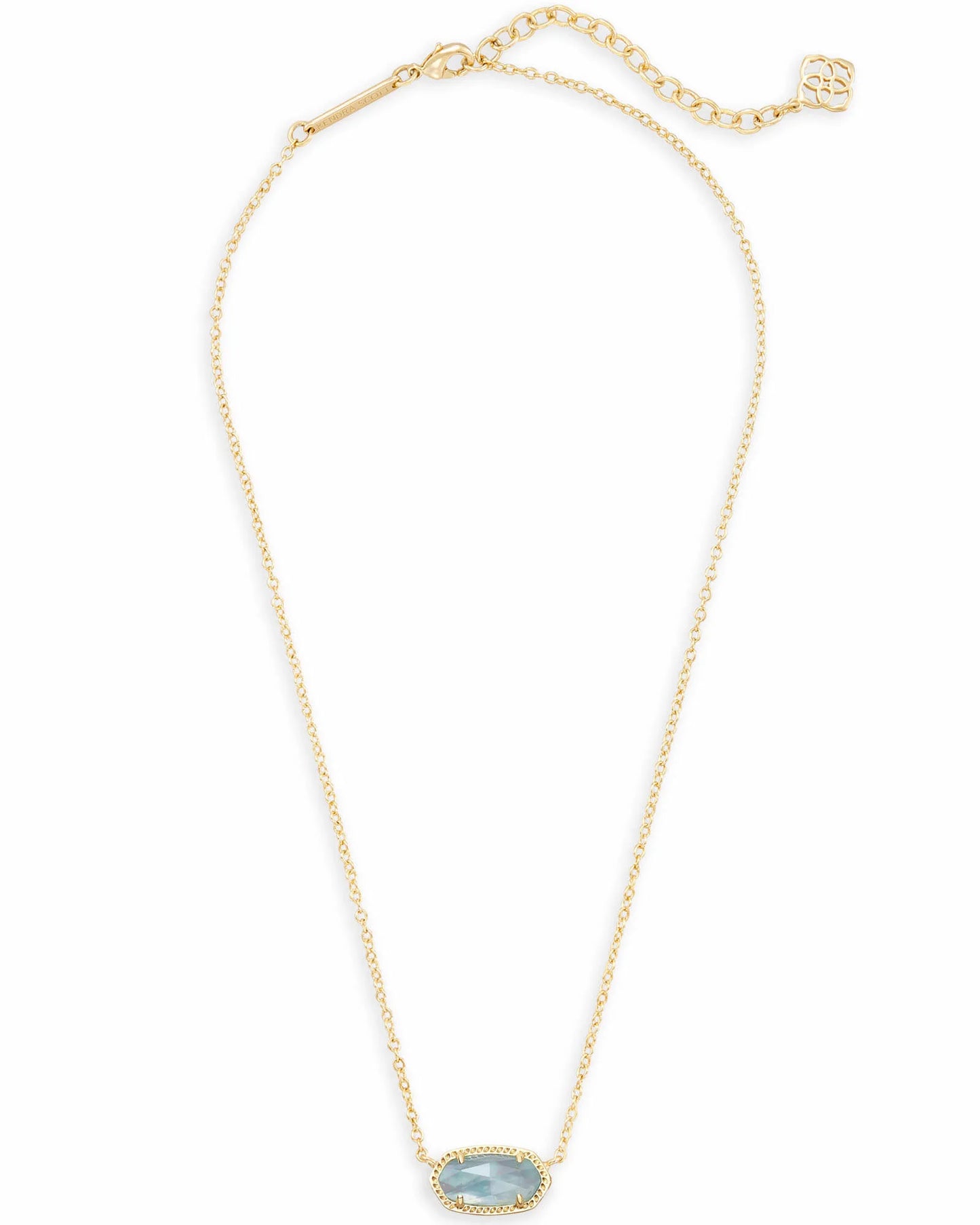 Kendra Scott Elisa Gold Pendant Necklace in Light Blue Illusion