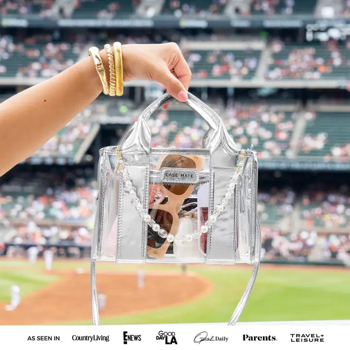 Case-Mate Clear Stadium Bag-Silver Chrome