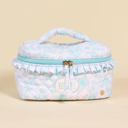 The Darling Effect Glam & Go Quilted Cosmetic Bag–Bride Something Blue