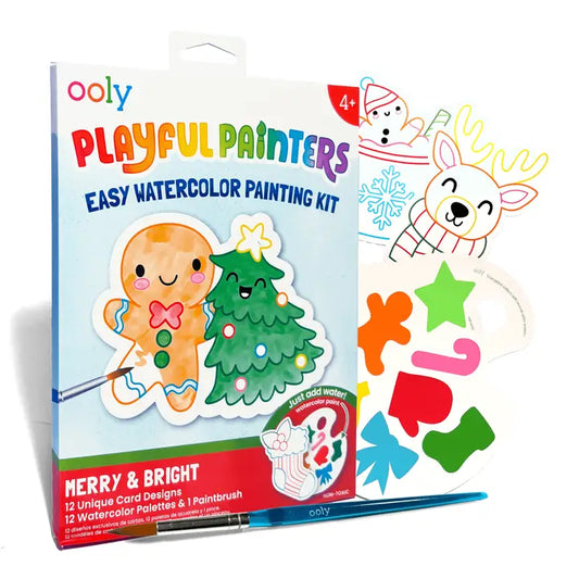 Ooly Playful Painters Easy Watercolor Painting Kit - Merry & Bright
