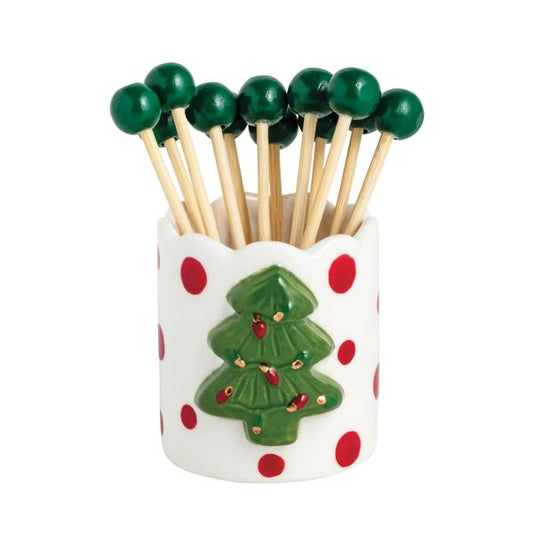 MUD PIE CHRISTMAS TREE TOOTHPICK HOLDER