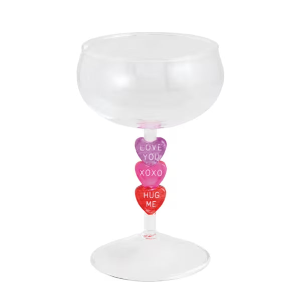 MUD PIE TRIPLE HEART COUPE GLASS