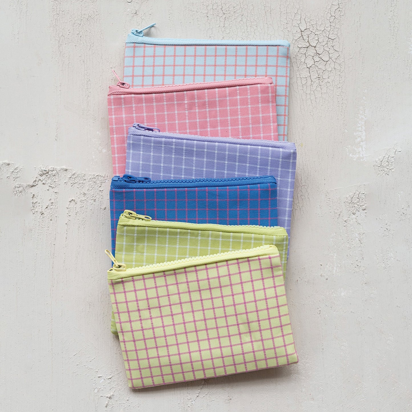 HAZEL MAZEL 6-1/2"L x 4"W Cotton Zip Pouch