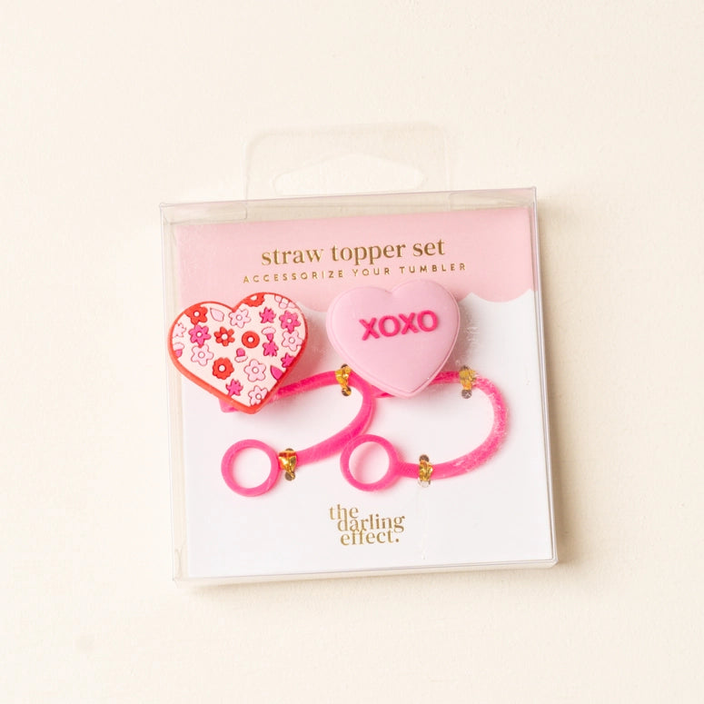 The Darling Effect Straw Topper Set-Hugs & Kisses