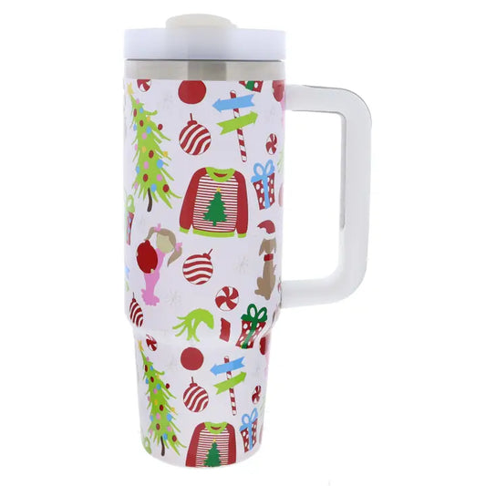 Jane Marie Merry Whatever 30 oz. Tumbler with Straw and Handle