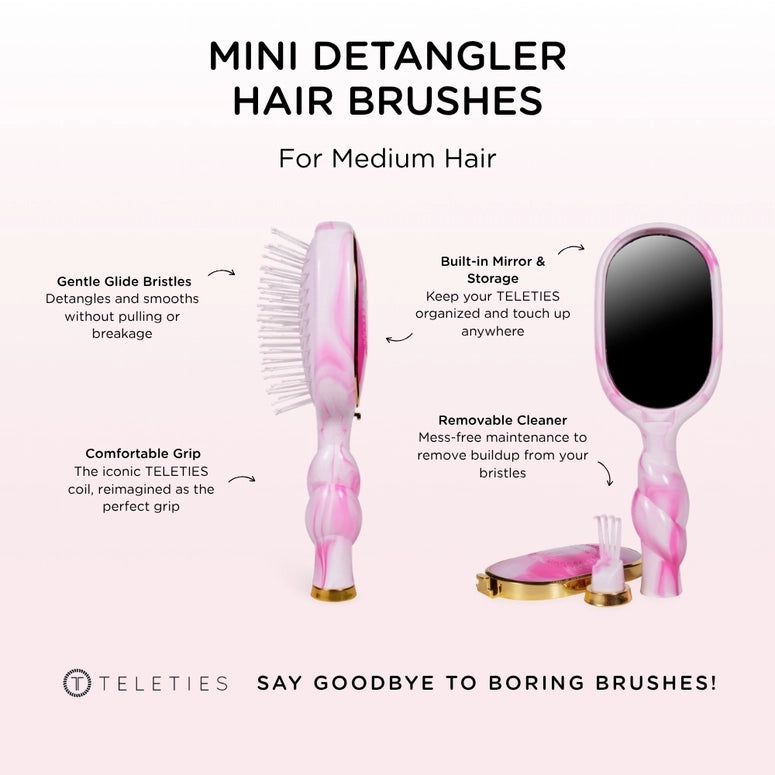 Teleties Mini Detangler Brush | Medium | Pinch Me!