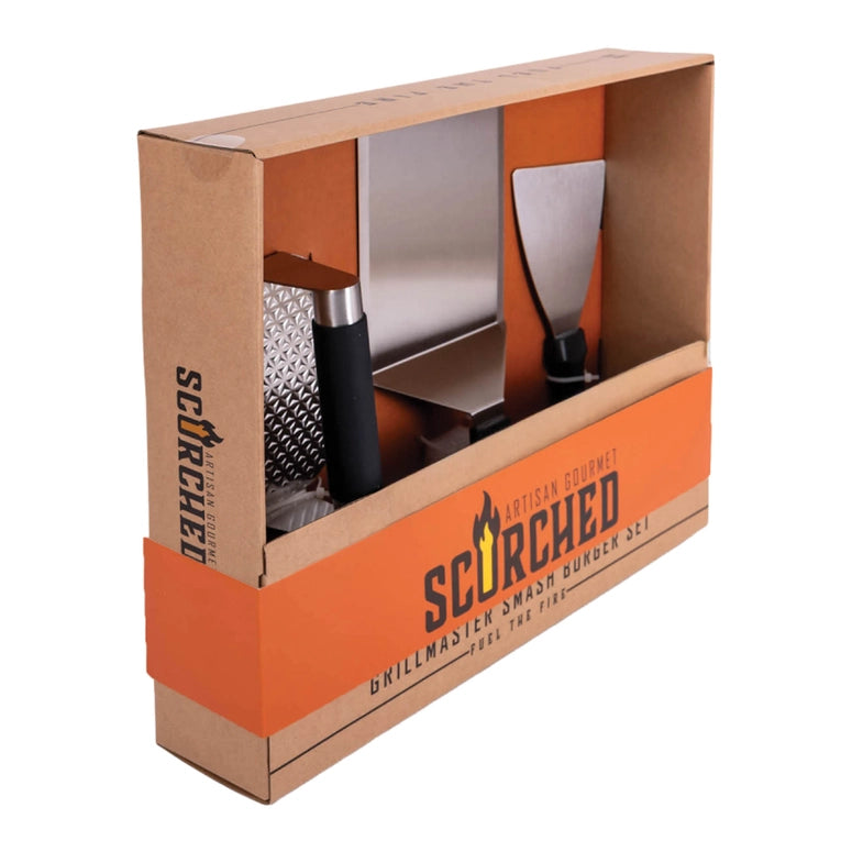 Mad Man Scorched Grillmaster Smash Burger Kit | Meat Press Gift Set