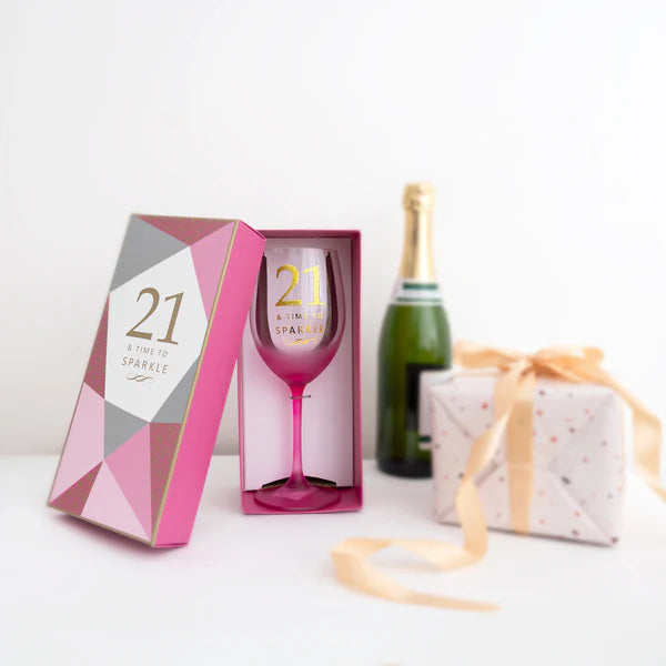 PAVILION 21 GIFT BOXED 19 OZ CRYSTAL WINE GLASS
