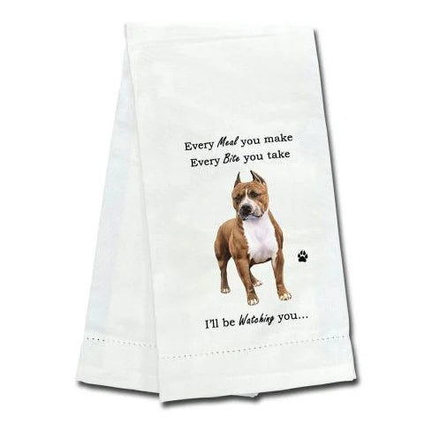 E&S Pet Kitchen Towel-Pit Bull, Brindle & White