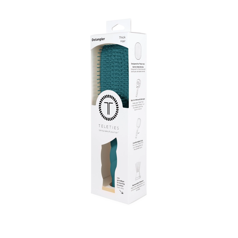 Teleties Detangler Hair Brush For Thick Hair - Teal with It