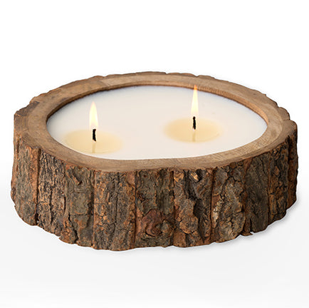 Himalayan Medium Irregular Tree Bark Pot Candle