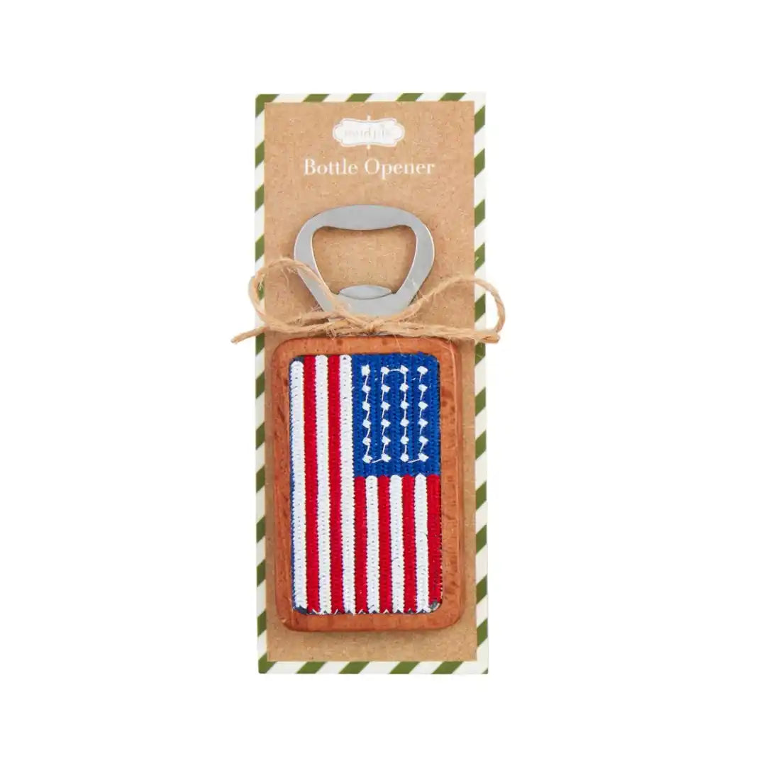 MUD PIE FLAG EMBROIDERED BOTTLE OPENER