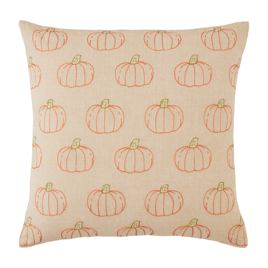 MUD PIE EMBROIDERED PUMPKIN PILLOW