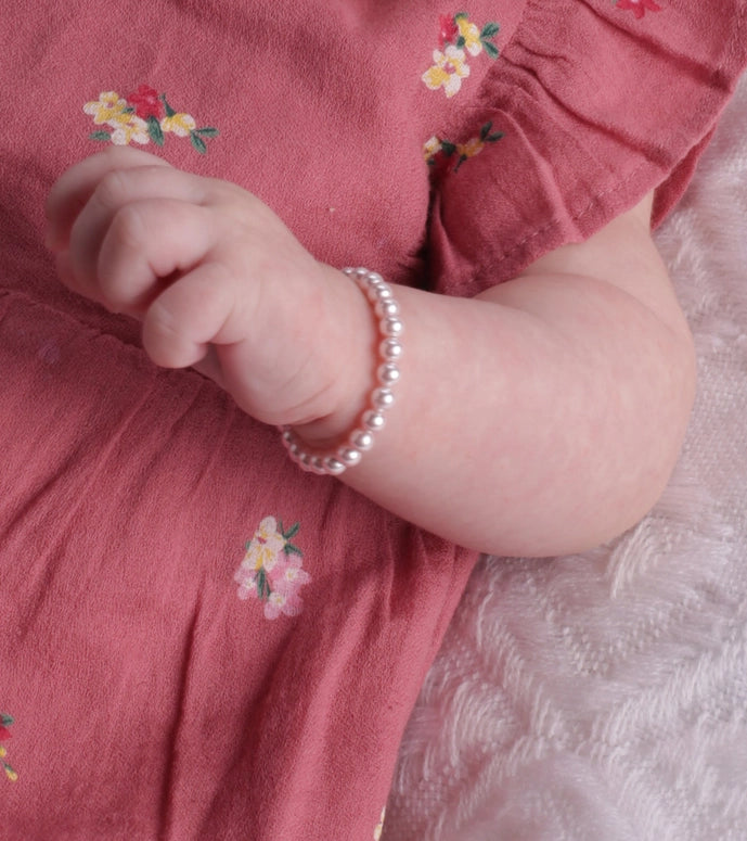 Cherished Moments Sterling Silver Pink Pearl Baby Girl & Children's Bracelet