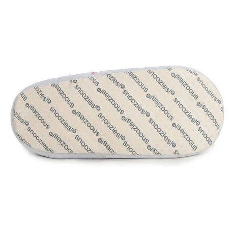 Snoozies! Womens Embroidered Bow-Utiful Slipper With Memory Foam Sole Light Grey