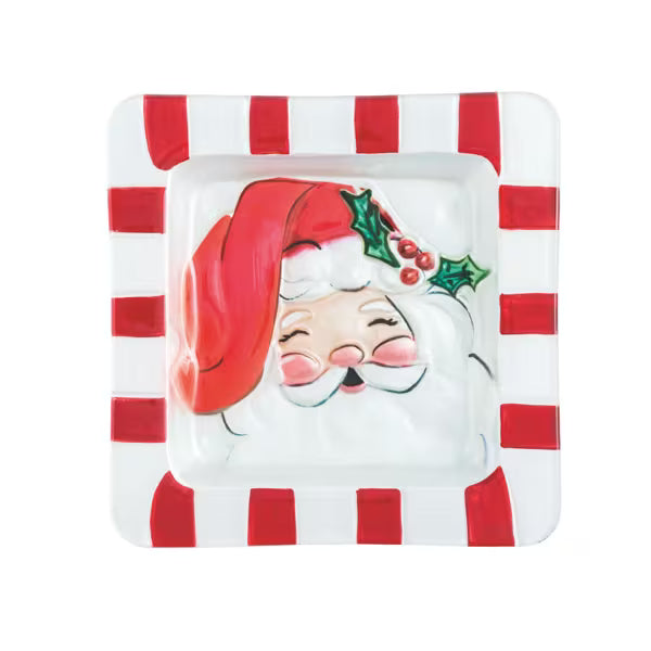 MUD PIE SANTA GLASS PLATTER