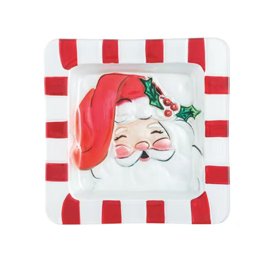 MUD PIE SANTA GLASS PLATTER