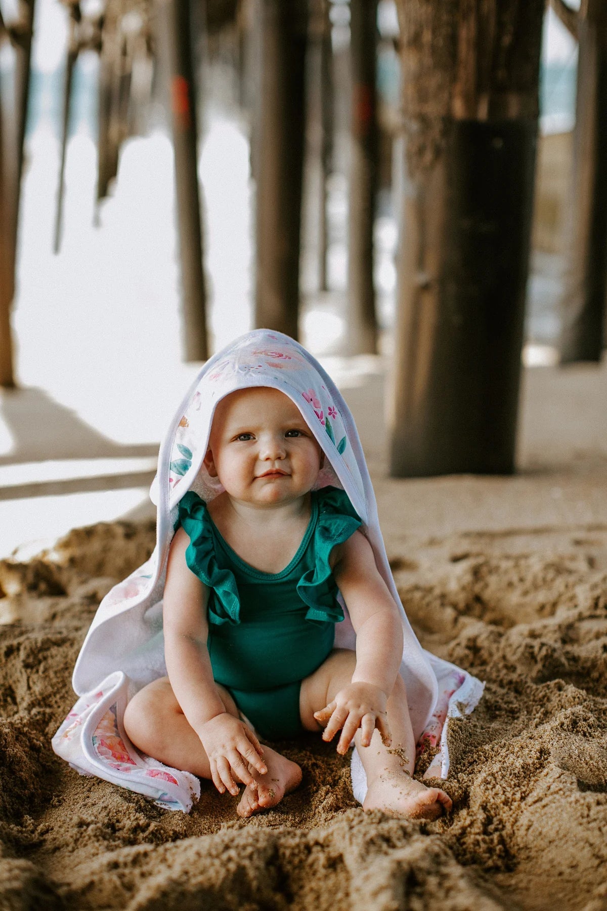 Copper Pearl Bloom Premium Baby Knit Hooded Towel