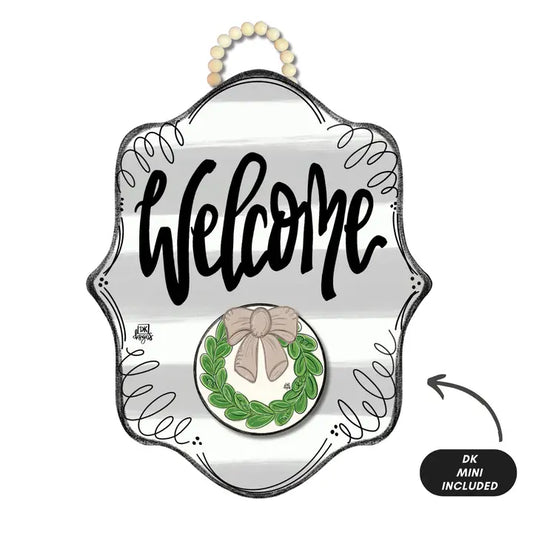 DK Designs Stripe Bloom "Welcome" Hanger + Mini