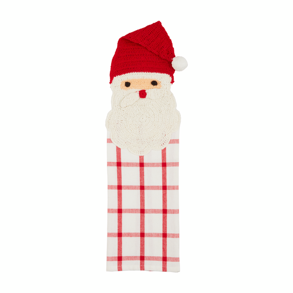 MUD PIE SANTA CROCHET HANGING TOWEL