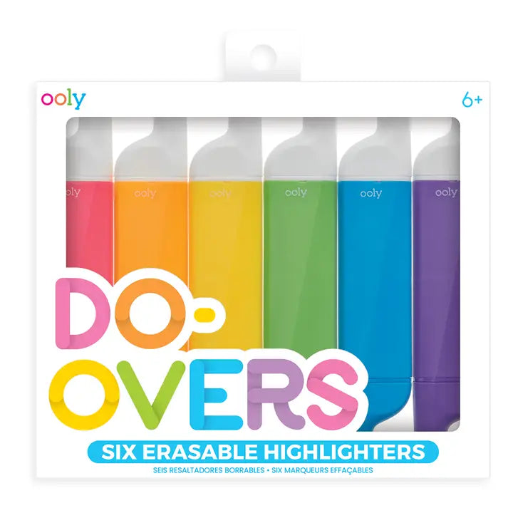 Ooly Do-Overs Erasable Highlighters - Set of 6