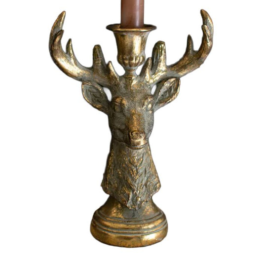 Kalalou Resin Taper Candle Holder / Deer