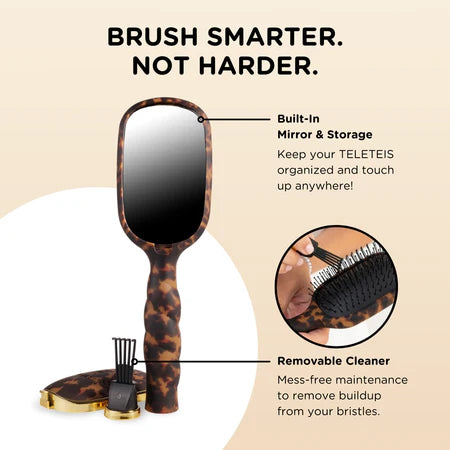 TELETIES DETANGLER HAIR BRUSH FOR MEDIUM HAIR - TORTOISE