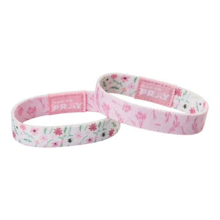 Tap To Pray® Wristband – Meadows - White