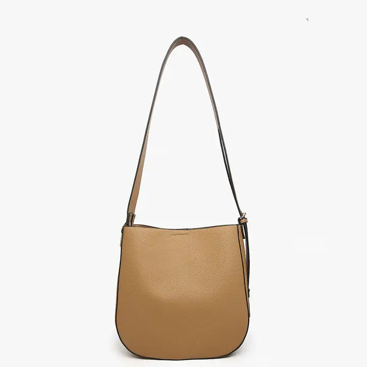 Jen & Co. Poppy Paneled Crossbody/Shoulder Bag-Tan