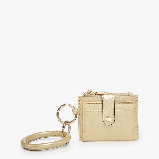 Jen & Co. Sammie Mini Snap Wallet w/ Ring-Lt. Gold