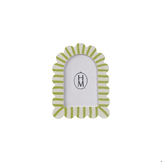 HAZEL MAZEL MDF Striped Scalloped Photo Frame