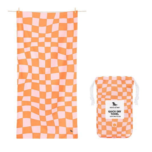 Dock & Bay Quick Dry Towels - Groovy Check - GRS Certified-XL