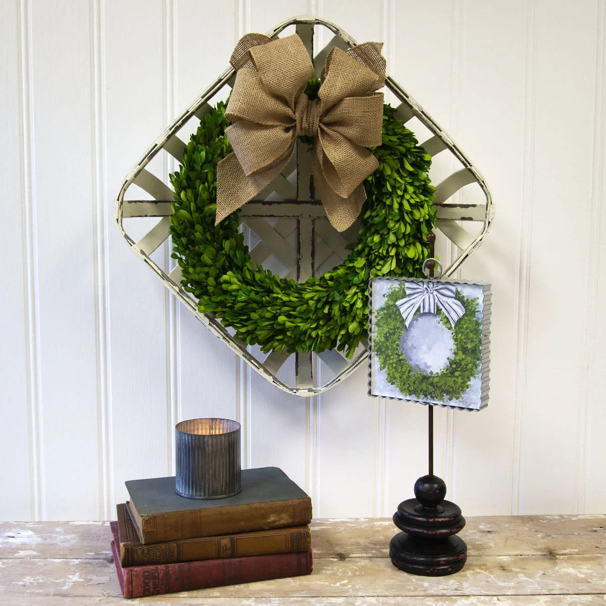 The Round Top Collection Mini Boxwood Wreath Print