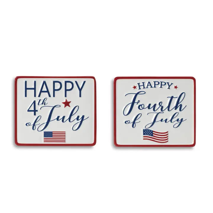 The Gerson Companies 7"L Metal Embossed "Happy 4th