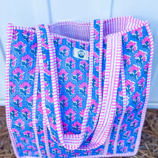 Heart of Grace Pink Blossom | Regular Quilted Tote Bag