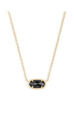 KENDRA SCOTT ELISA SHORT PENDANT NECKLACE GOLD BLACK