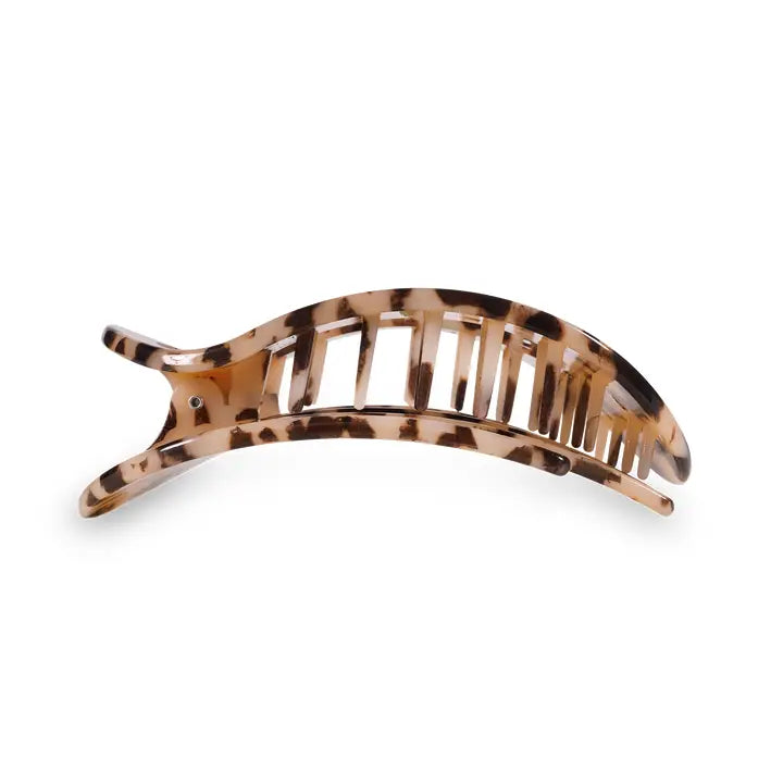 Teleties Round Flat Hair Clip | Large | Blonde Tortoise