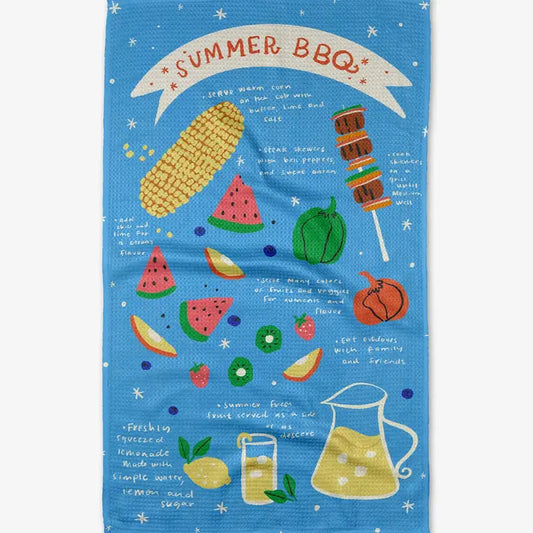 Geometry Summer Bbq Tea Towel