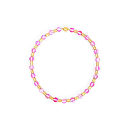ZENZII Glow Beads Magnet Necklace-Hot Pink