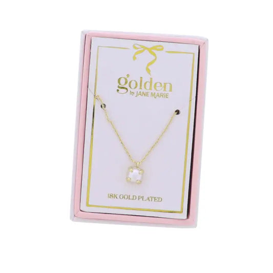 Jane Marie Kids 18K Gold Plated Necklace with Pearl Cabachon