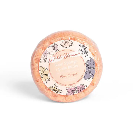 Cait + Co Wild Blossom Soap Infused Body Buffer-Mango Delight