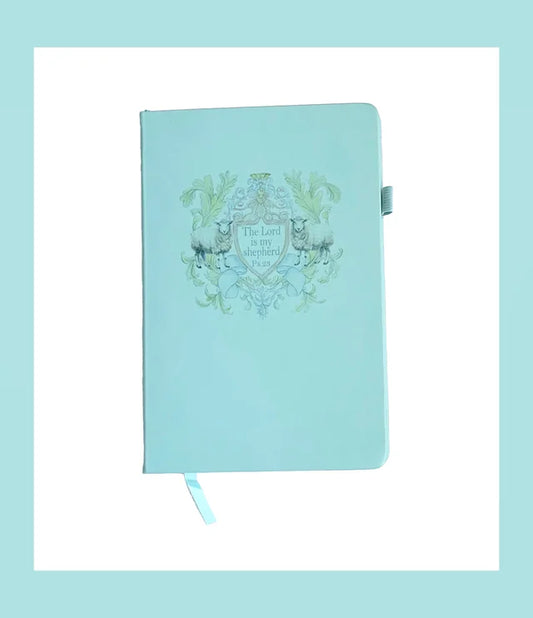Standing on the WORD Mint Journal Sheep Crest with Verse: Psalm 23 Lord is my shepherd
