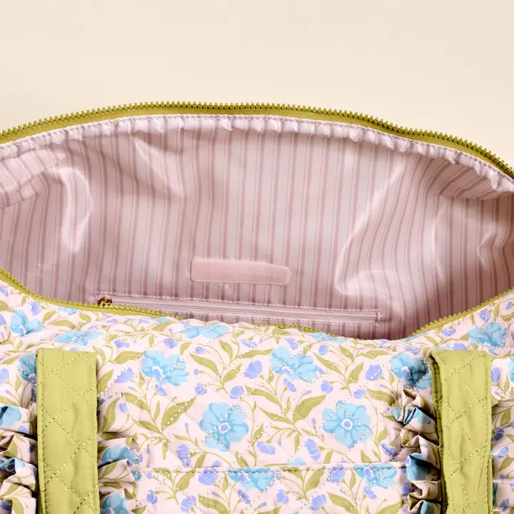 The Darling Effect On-The-Go Quilted Weekender Bag–Poppin' Petals Aqua