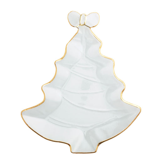 Mud Pie  Bow Tree Glass Platter